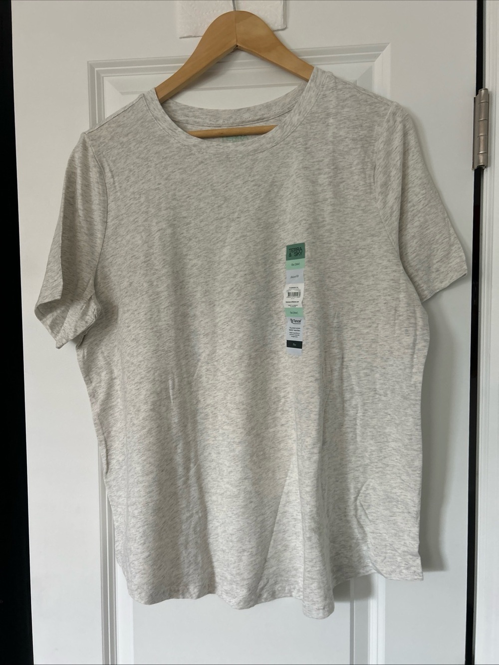Terra & Sky Women’s Crewneck Tee- Gray Heather- Size 0x NWT- Relaxed Fit